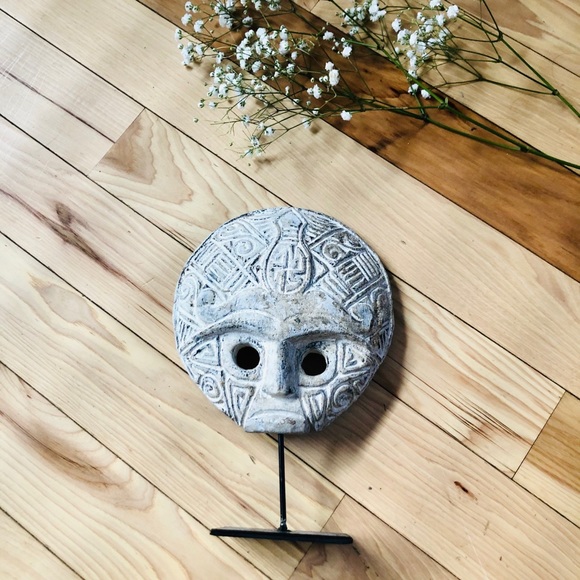 Aztec Tribal Face Statue - Picture 2 of 4